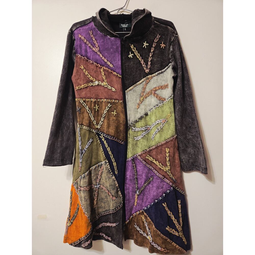 Fall Kathmandu Imports Sweater Jacket S M Embroidered Hoodie